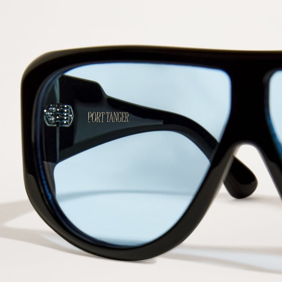 PORT TANGER Black Aviator Gambia Sunglasses - Picture 2 of 4